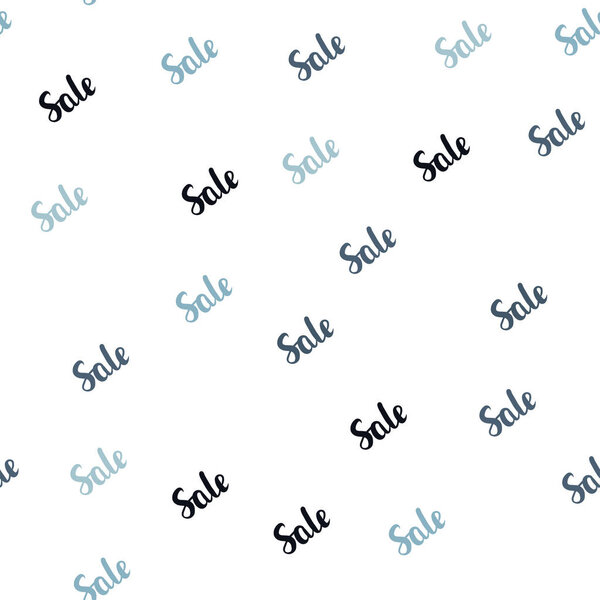 Dark BLUE vector seamless layout with discount words. Colored words of sales with gradient on white background. Backdrop for ads, leaflets of Black Friday.