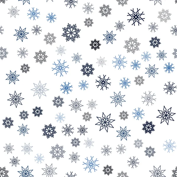 Modèle Sans Couture Vecteur Bleu Foncé Avec Flocons Neige Noël — Image vectorielle