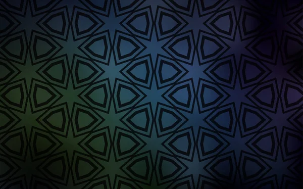 Bleu Foncé Texture Vectorielle Verte Avec Belles Étoiles Illustration Colorée — Image vectorielle