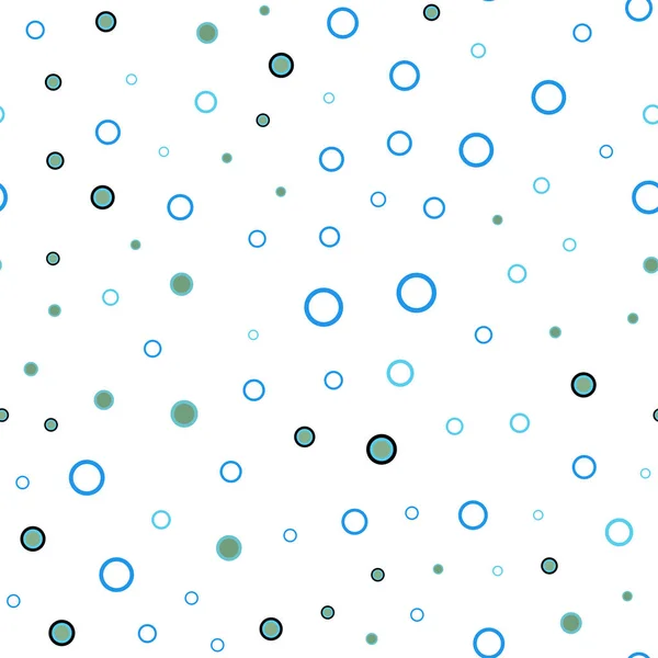 Světle Modrá Zelená Bezešvé Vzor Vektor Koulí Rozmazané Bubliny Pozadí — Stockový vektor