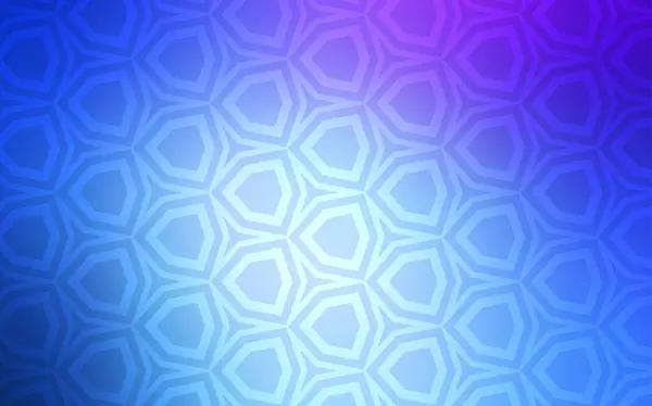 Ljusrosa Blå Vektor Struktur Med Färgglada Hexagoner Illustration Färgade Hexagoner — Stock vektor