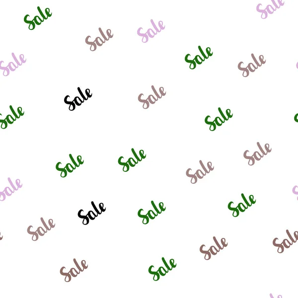 Lumina Roz Verde Vector Fără Sudură Acoperire Simboluri Vânzări Cuvinte — Vector de stoc