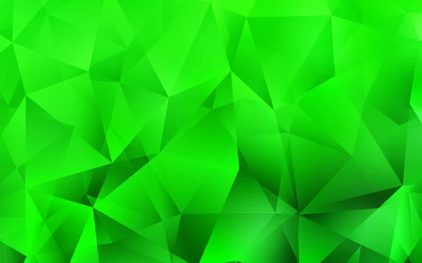 Plantilla Vectorial Verde Claro Con Cristales Triángulos Triángulos Sobre Fondo — Vector de stock