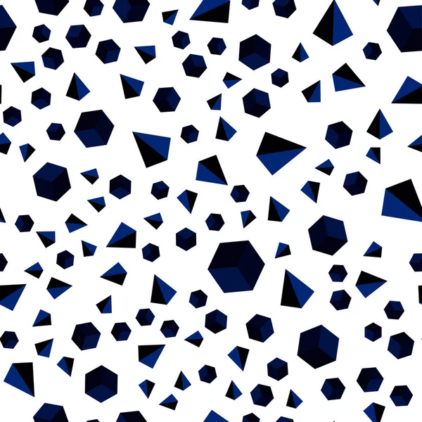 Dark Blue Vector Sin Costura Diseño Isométrico Con Rectángulos Triángulos — Archivo Imágenes Vectoriales