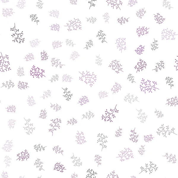 Σκούρο Ροζ Διάνυσμα Απρόσκοπτη Doodle Διάταξη Φύλλα Κλαδιά Φύλλα Και — Διανυσματικό Αρχείο