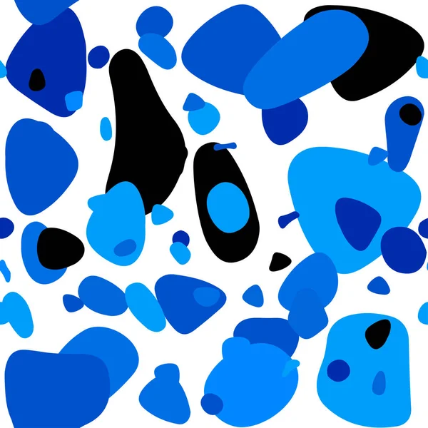 Jasnoniebieska Pokrywa Wektorowa Bezszwowa Plamkami Abstrakcyjna Ilustracja Kolorowymi Bąbelkami Stylu — Wektor stockowy
