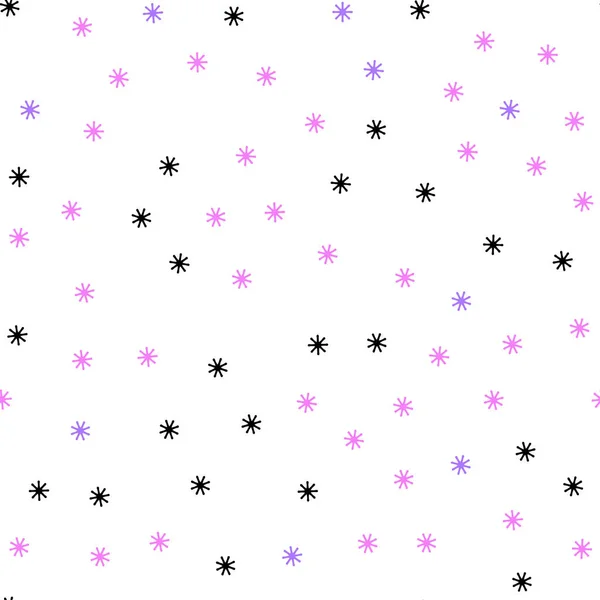 Fond Sans Couture Violet Clair Vecteur Rose Avec Flocons Neige — Image vectorielle
