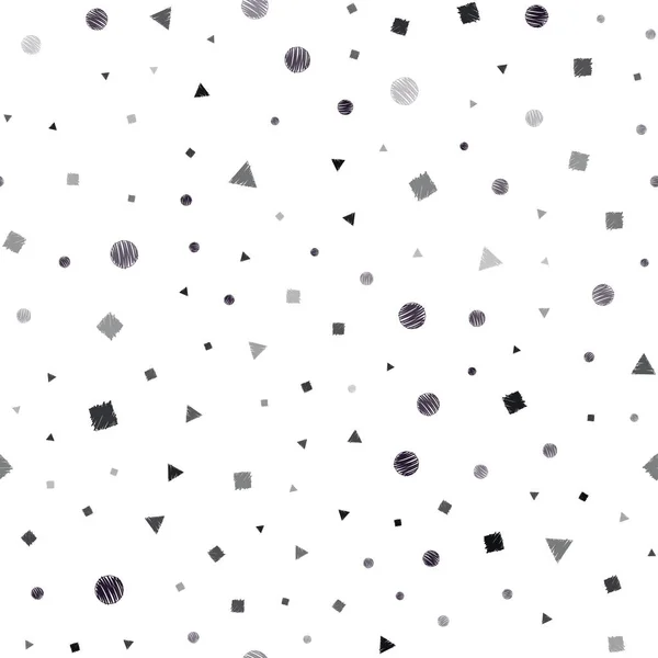 Dark Blue Vector Seamless Template Crystals Circles Squares Illustration Set — Stock Vector
