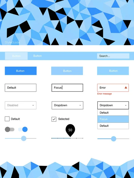 Kit Web Vectoriel Bleu Clair Dans Style Polygonal Kit Conception — Image vectorielle