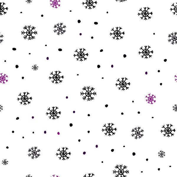 Dark Purple Vector Textura Sin Costuras Con Copos Nieve Colores — Archivo Imágenes Vectoriales