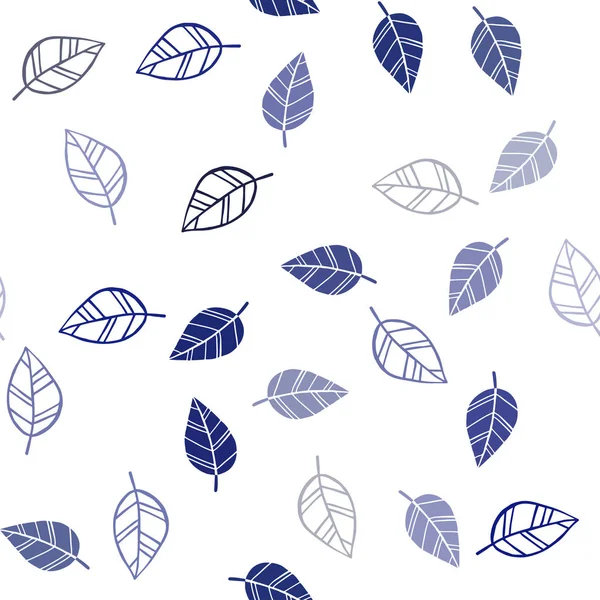 Fond Abstrait Sans Couture Vecteur Bleu Foncé Avec Des Feuilles — Image vectorielle