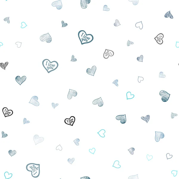 Rose Clair Bleu Vecteur Mise Page Transparente Avec Des Cœurs — Image vectorielle