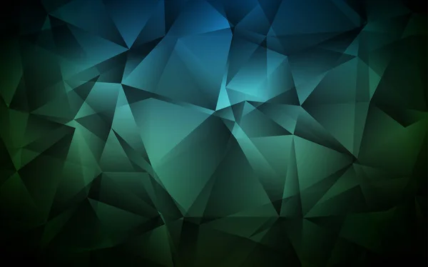 Dunkelgrüner Vektorhintergrund Mit Dreiecken Dreiecke Auf Abstraktem Hintergrund Mit Buntem — Stockvektor