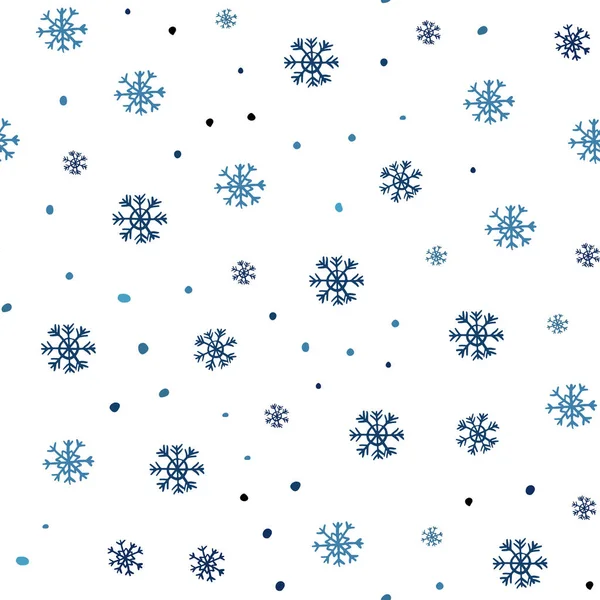 Licht Blauwe Vector Naadloze Achtergrond Met Sneeuwvlokken Xmas Abstracte Illustratie — Stockvector