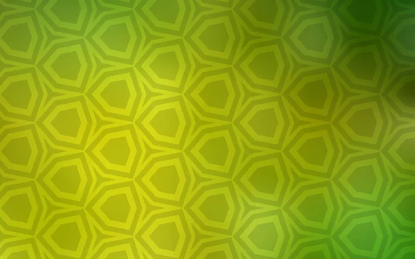 Verde Claro Capa Vetor Amarelo Com Conjunto Hexágonos Design Estilo — Vetor de Stock