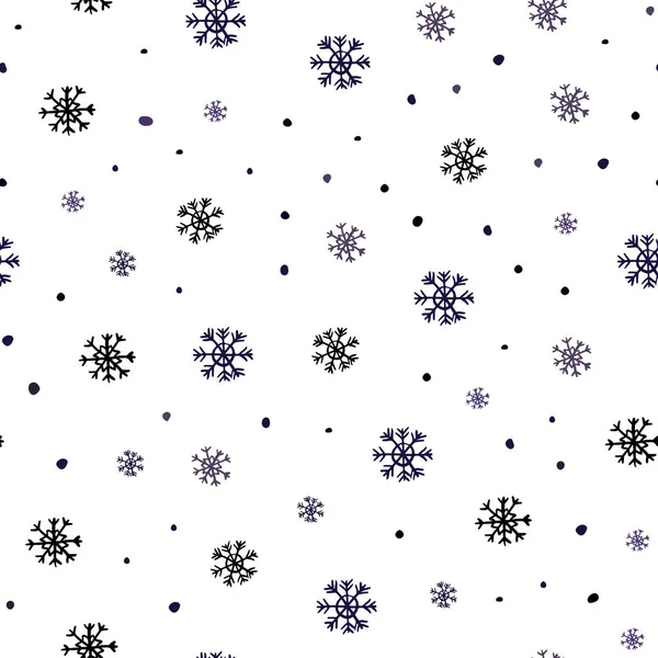 Capa Sem Emenda Vetor Roxo Escuro Com Belos Flocos Neve — Vetor de Stock