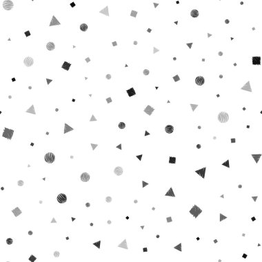 Işık gri vektör daireler ile poligonal tarzı ile seamless modeli. Daireler, çizgiler, rhombus renkli gradyan ile. Kartvizit, Web siteleri için şablon.