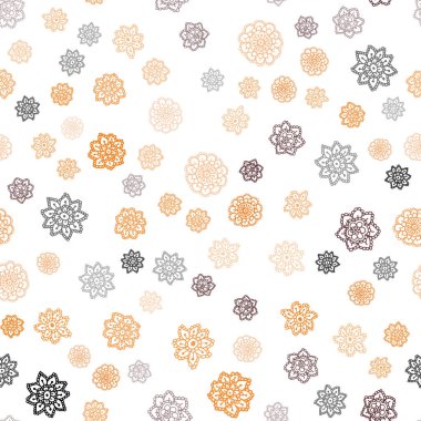 Koyu kırmızı, sarı xmas kar taneleri ile sorunsuz arka plan vektör. Bulanık arka plan gradyan ile kar. Tekstil, kumaş, duvar kağıtları için tasarım.