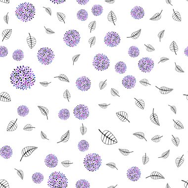 Pembe ışık, vektör Dikişsiz soyut desen yaprakları, çiçekleri ile mavi. Yaprakları, çiçekleri ile renkli resimde parlayan. Desen tasarım kumaş, duvar kağıtları.