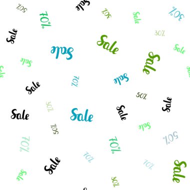 Karanlık çok renkli vektör sorunsuz doku satış fiyatları 30, 50, %70. Degrade illüstrasyon indirimli beyaz zemin üzerinde imzalar. İşletme reklamları, reklam için tasarım.