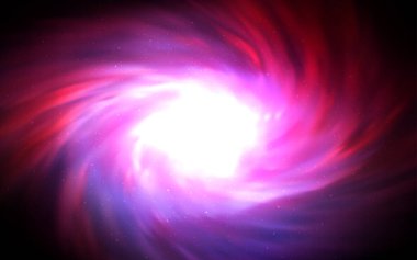 Galaksi yıldızlı koyu pembe vektör arka planı. Bulanık arkaplandaki ve gradyanı olan uzay yıldızları. Fütürist reklamlar ve kitapçıklar için şablon.