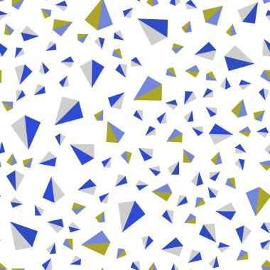 Açık mavi, vektör kesintisiz, izometrik şablonu ile kristalleri, üçgenler sarı. İllüstrasyon renkli üçgenler dizi. Tasarım için duvar kağıdı, kumaş üreticileri.