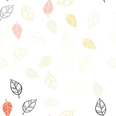 Işık kırmızı, sarı vektör Dikişsiz doğal desen yaprakları ile. Hint tarzı ile bulanık dekoratif tasarım bırakır. Tekstil, kumaş, duvar kağıtları için tasarım.