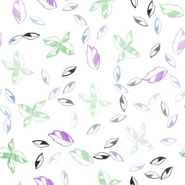 Işık çok renkli vektör sorunsuz doodle şablon yaprakları ile. Zarif bir parlak örnek yaprakları doğal tarzı ile. Duvar kağıdı, kumaş üreticileri için modaya uygun bir tasarım.