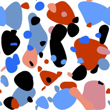 Açık mavi, kırmızı vektör sorunsuz şablon daireler ile. Kabarcıkları ile soyut tarzda bulanık dekoratif tasarım. Tasarım için duvar kağıdı, kumaş üreticileri.