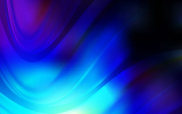 Donker Blauwe Vector Achtergrond Met Gebogen Lijnen Lichtend Voorbeeld Die — Stockvector