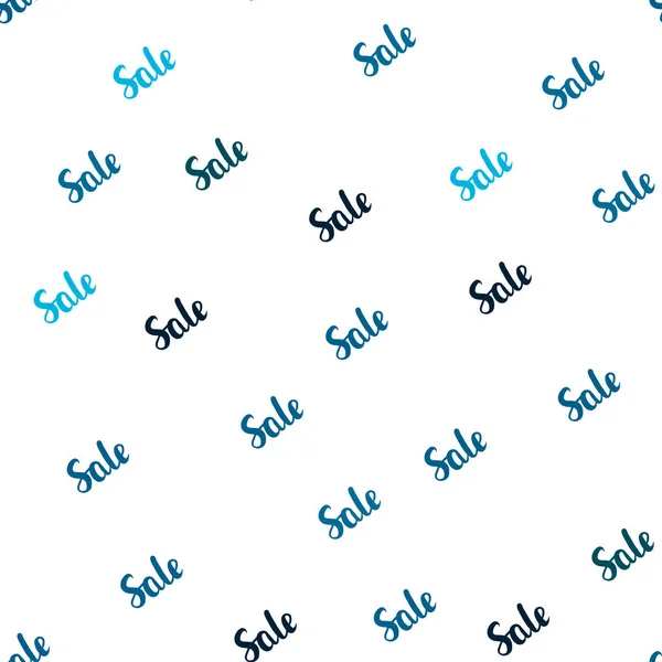 Hellblauer Vektor Nahtlosen Hintergrund Mit Worten Des Verkaufs Farbenfrohe Prozentzeichen — Stockvektor
