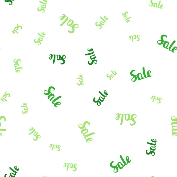 Fond Sans Couture Vecteur Vert Clair Avec Des Mots Vente — Image vectorielle