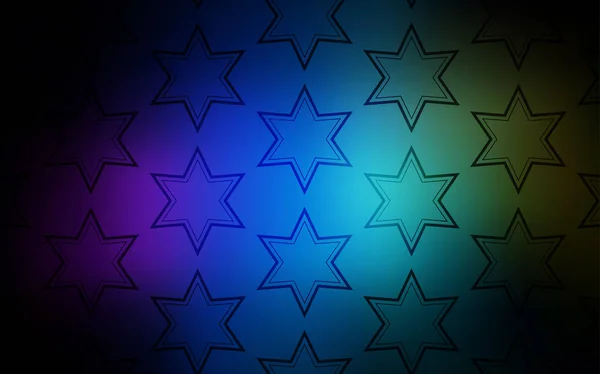 Modèle Vectoriel Multicolore Foncé Avec Étoiles Ciel Illustration Colorée Brillante — Image vectorielle