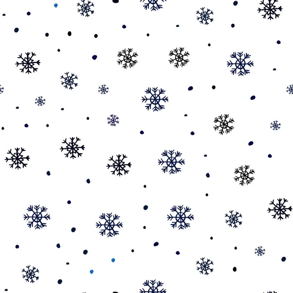 Patrón Inconsútil Vector Azul Oscuro Con Copos Nieve Navidad Copos — Vector de stock