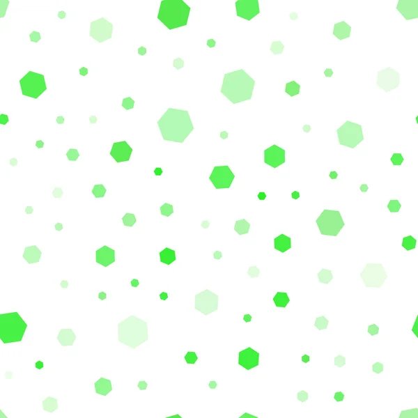 Ljus Grön Vektor Sömlös Täck Med Uppsättning Hexagoner Design Abstrakt — Stock vektor