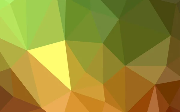 Verde Claro Cubierta Mosaico Triángulo Vector Amarillo Elegante Ilustración Poligonal — Vector de stock