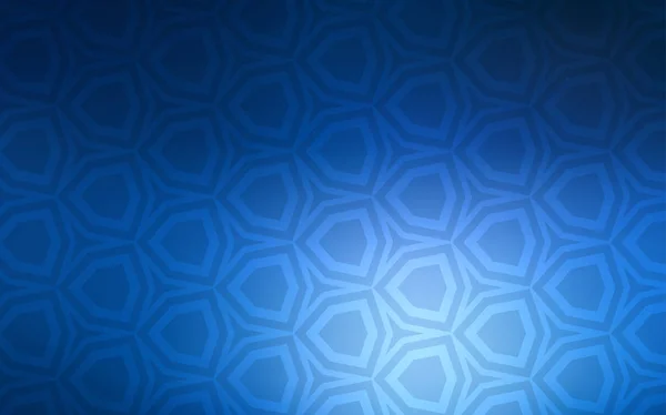 Modèle Vectoriel Bleu Foncé Avec Hexagones Colorés Illustration Avec Ensemble — Image vectorielle