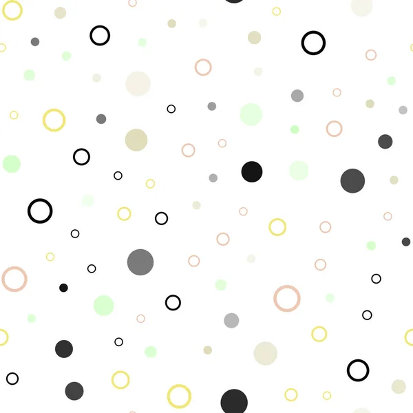Light Green Yellow Vector Seamless Background Bubbles Illustration Set Shining — Stock Vector