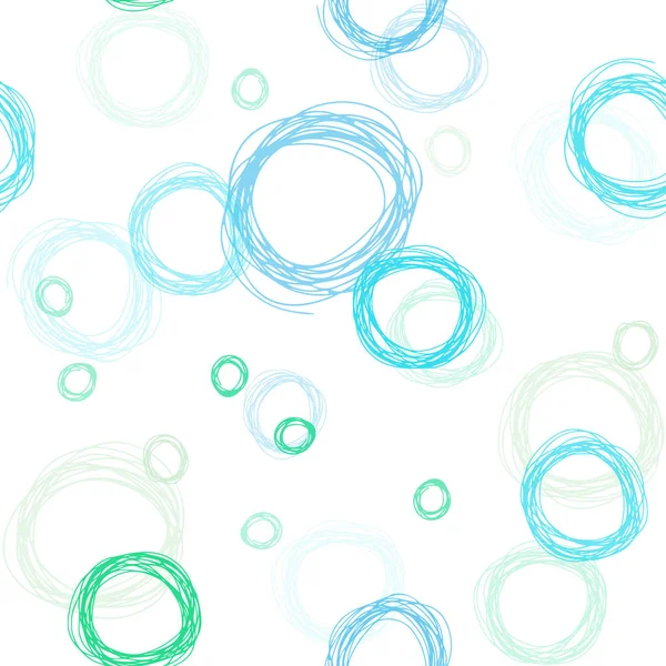 Açık mavi, yeşil vektör sorunsuz arka plan ile bubbles. Kabarcıkları ile soyut tarzda bulanık dekoratif tasarım. Desen için modaya uygun Kumaş, duvar kağıtları.