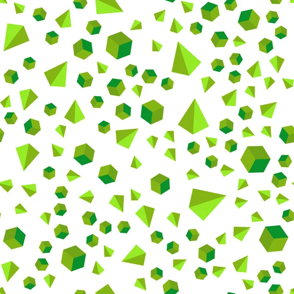 Hellgrüner Gelber Vektor Nahtloser Isometrischer Hintergrund Mit Dreiecken Würfeln Abstrakte — Stockvektor