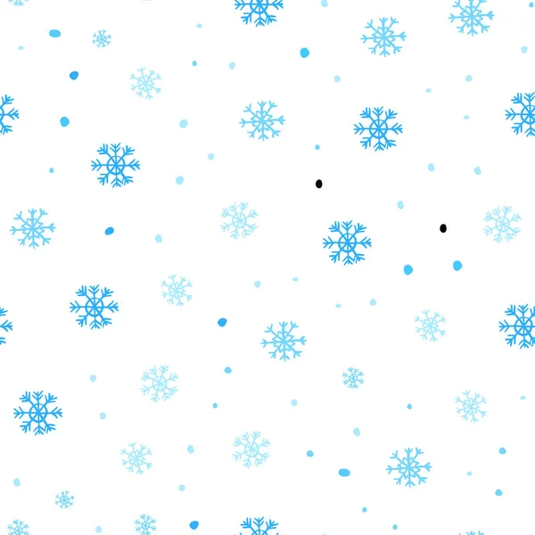 Texture Transparente Vecteur Bleu Clair Avec Flocons Neige Colorés Illustration — Image vectorielle