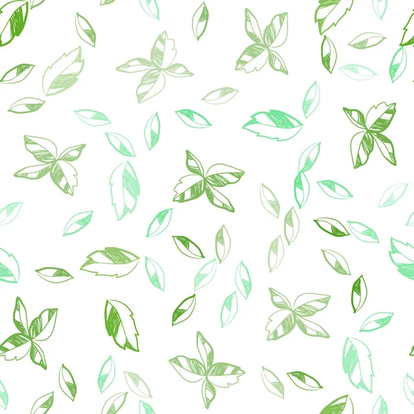 Vector Verde Claro Plantilla Elegante Sin Costuras Con Hojas Ilustración — Vector de stock