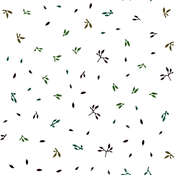 Vecteur Vert Foncé Motif Naturel Sans Couture Avec Des Feuilles — Image vectorielle