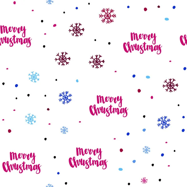 Açık mavi, kırmızı vektör sorunsuz düzeni ile parlak kar taneleri. Kar Noel tarzı ile parlayan renkli resimde. Desen için modaya uygun Kumaş, duvar kağıtları.
