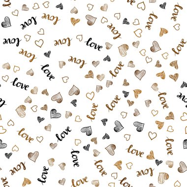 Koyu turuncu vektör metin Love You, kalpleri ile sorunsuz şablonu. Resimde ifade Love You, Sevgililer günü için kalp ile. Desen için modaya uygun Kumaş, duvar kağıtları.