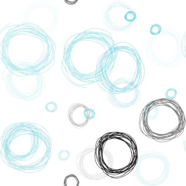 Açık mavi, yeşil vektör disklerle sorunsuz doku. Soyut illüstrasyon renkli baloncuklar doğa tarzı ile. Desen için modaya uygun Kumaş, duvar kağıtları.