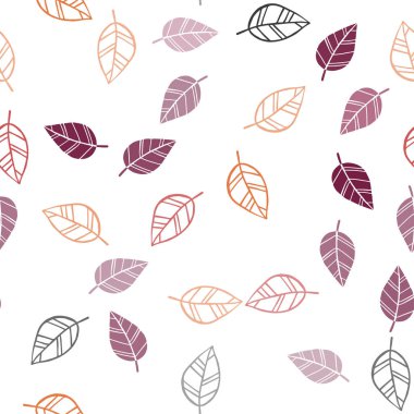 Koyu mavi, kırmızı yaprakları ile sorunsuz doodle şablon vektör. Zarif bir parlak örnek yaprakları doğal tarzı ile. Kartvizit, Web siteleri için şablon.