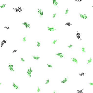 Işık yeşil vektör sorunsuz doodle şablon yaprakları ile. Hint tarzı ile bulanık dekoratif tasarım bırakır. Tekstil, kumaş, duvar kağıtları için tasarım.