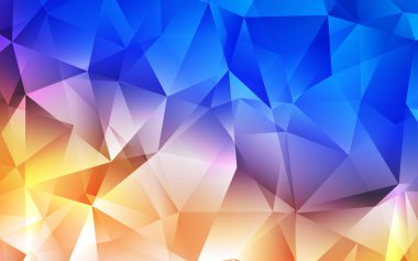 Açık mavi, vektör şablonu ile kristalleri, üçgenler sarı. Üçgenler ile soyut degrade illüstrasyon. Akıllı tasarım, iş reklam için.