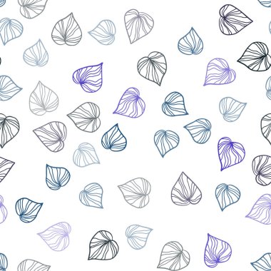 Koyu mavi vektör yaprak ile sorunsuz doğal arka plan. Bulanık tarzı ile yeni renkli resimde bırakır. Duvar kağıdı, kumaş üreticileri için modaya uygun bir tasarım.